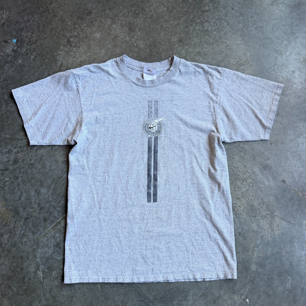Vintage Nike Center Swoosh Target Graphic Shirt Gray Y2K 1990s USA Made Mens M